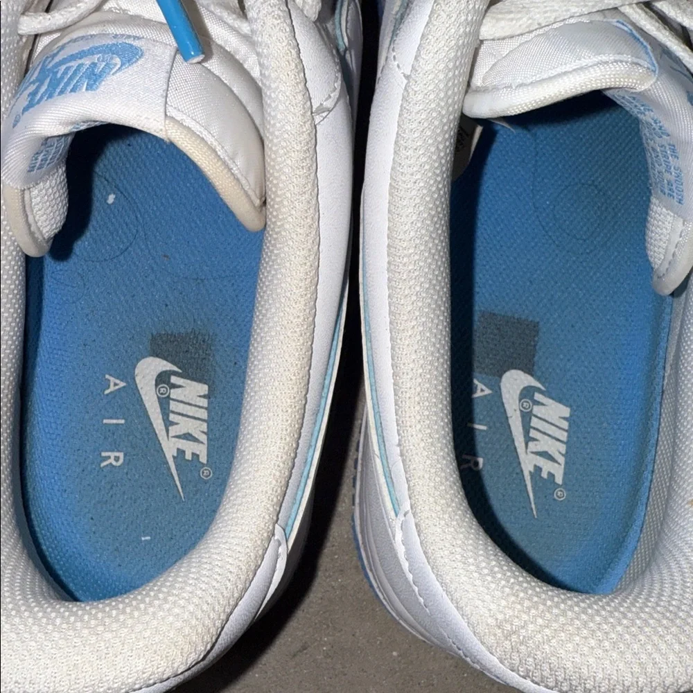 Nike Air Force 1 White with Carolina Blue Details sz12 EUC - Picture 3 of 7